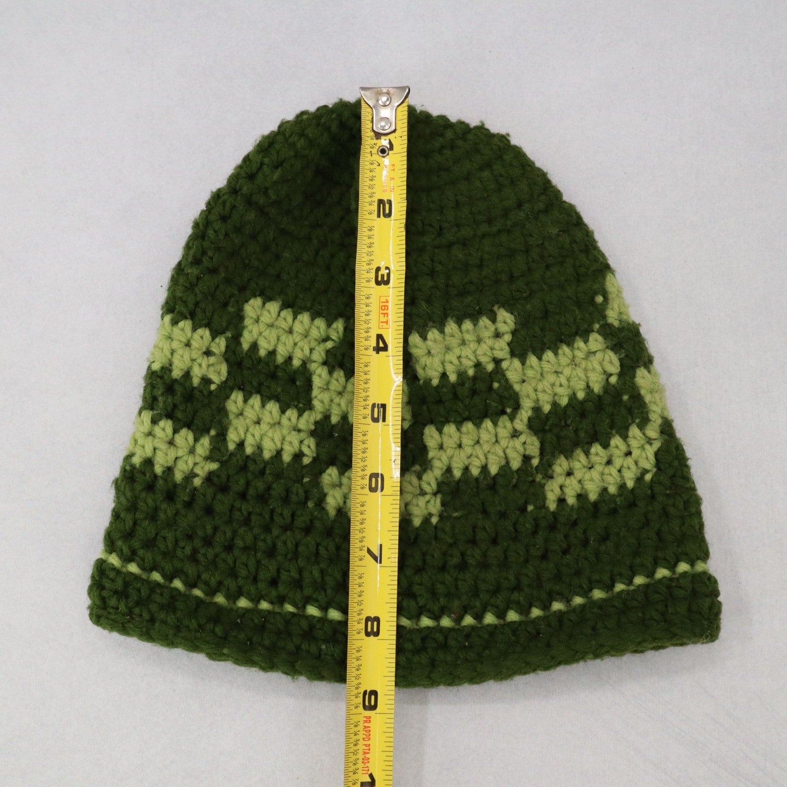 Green Cable Knit Y2K Vintage Hippy Cottage Boho Skater Bucket Beanie Cap Hat