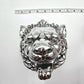Silver Metallic Lion Head Wall Art Aluminum Mount Plaque Hanging Home Decor