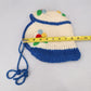 White Cable Knit Crochet Floral Tie Y2K Vintage Child Girls Beanie Hat Cap