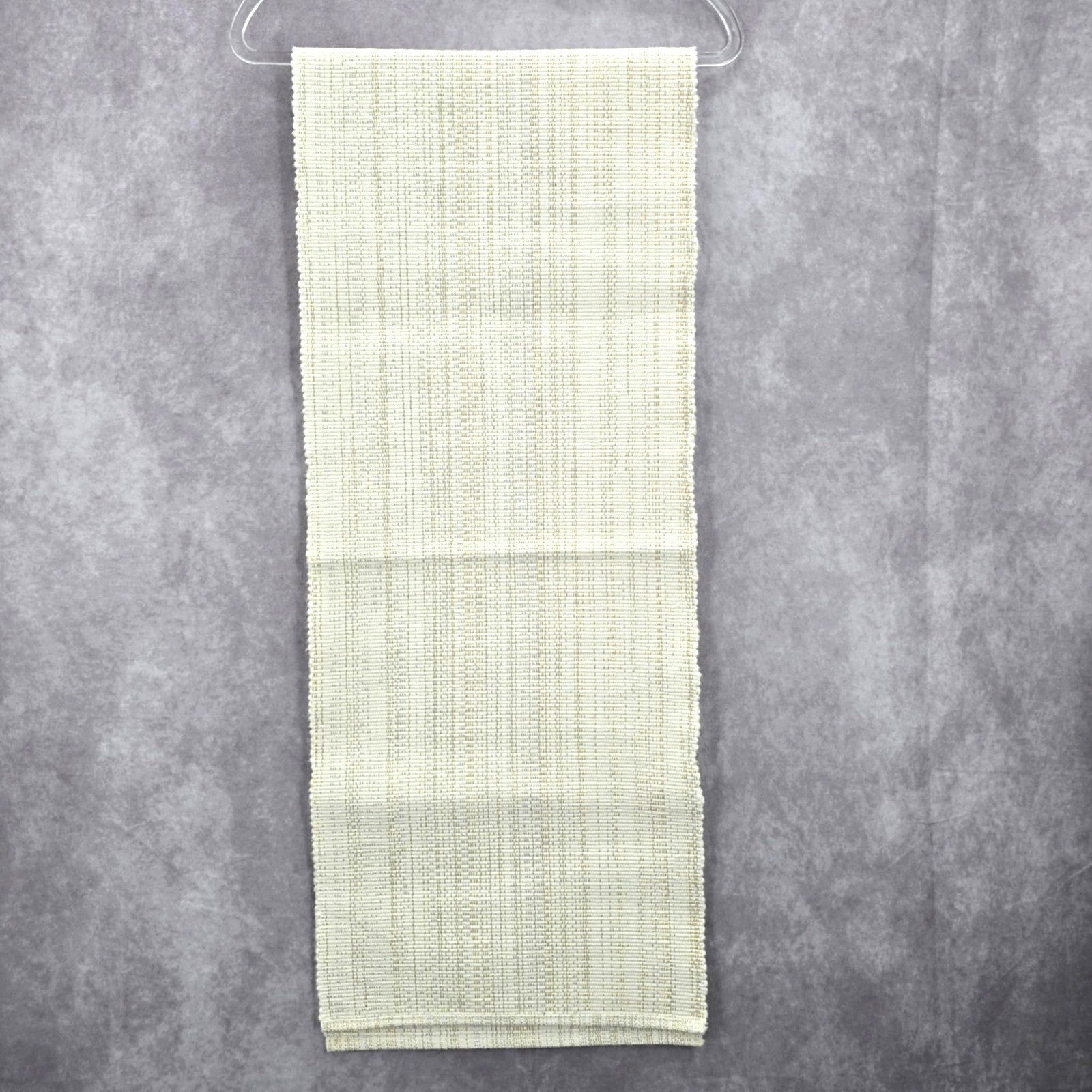 Cream Metallic Gold Scallop Edge Rectangle Long Holiday Table Runner 70" X 13"