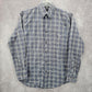 Dockers Gray Plaid Button Down Work Western Long Sleeve Cotton Shirt Small