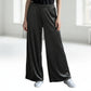 See and Be Seen Black Velvet Wide Leg Pants Glitter Stretch Trousers VTG Medium