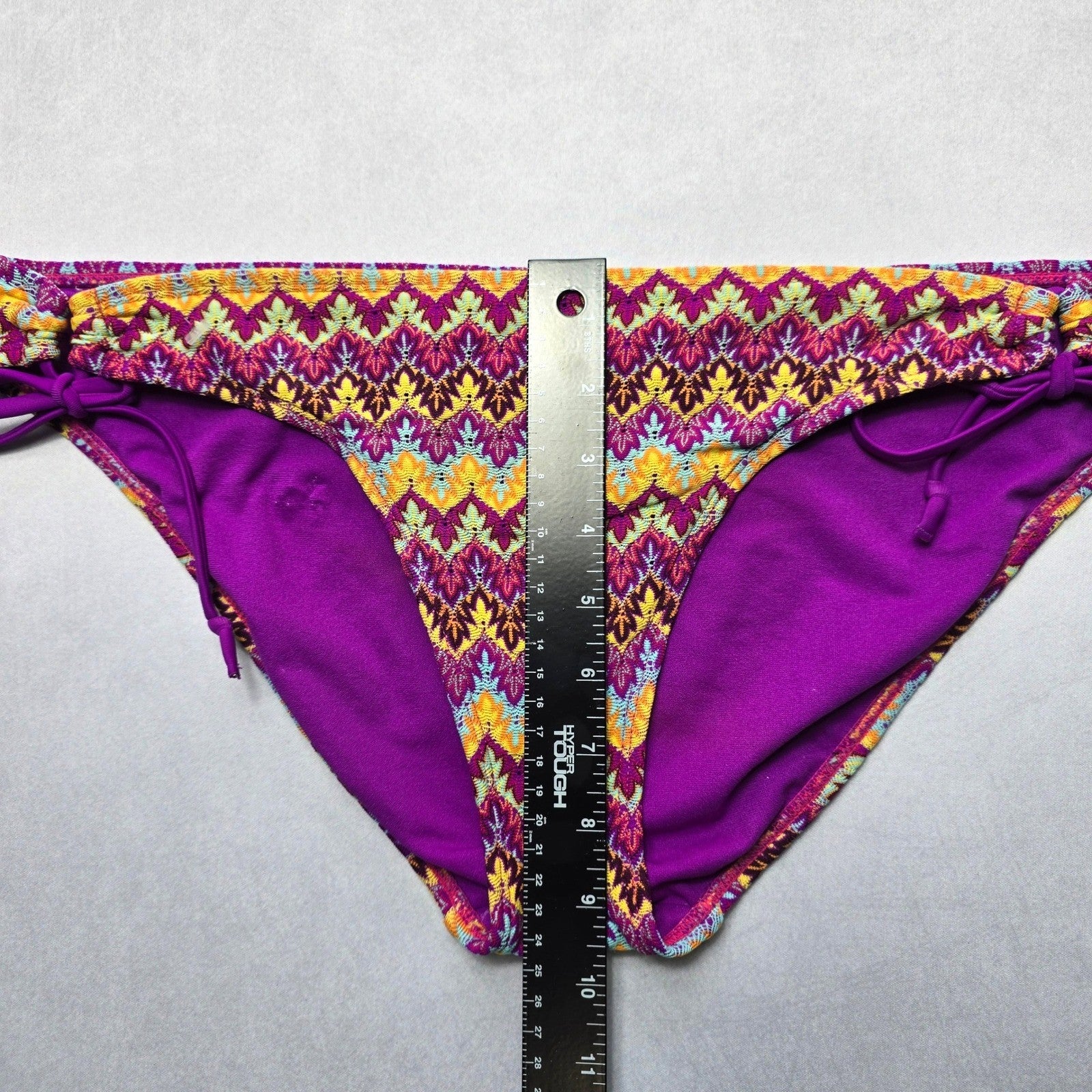 Old Navy Purple Chevron Tie Swim Beach Cheeky Flirty Boho Bikini Bottom L Large