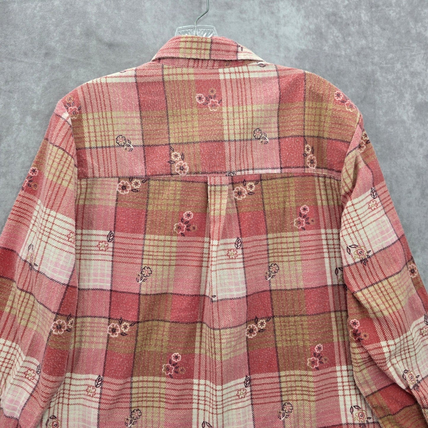 American Sweetheart Pink Plaid Flannel Western Urban 90s Skater Grunge Shirt L