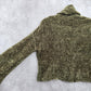 Charlotte Ruse Green Turtleneck Crop Chenille Flare Sleeve Y2K VTG Sweater Small