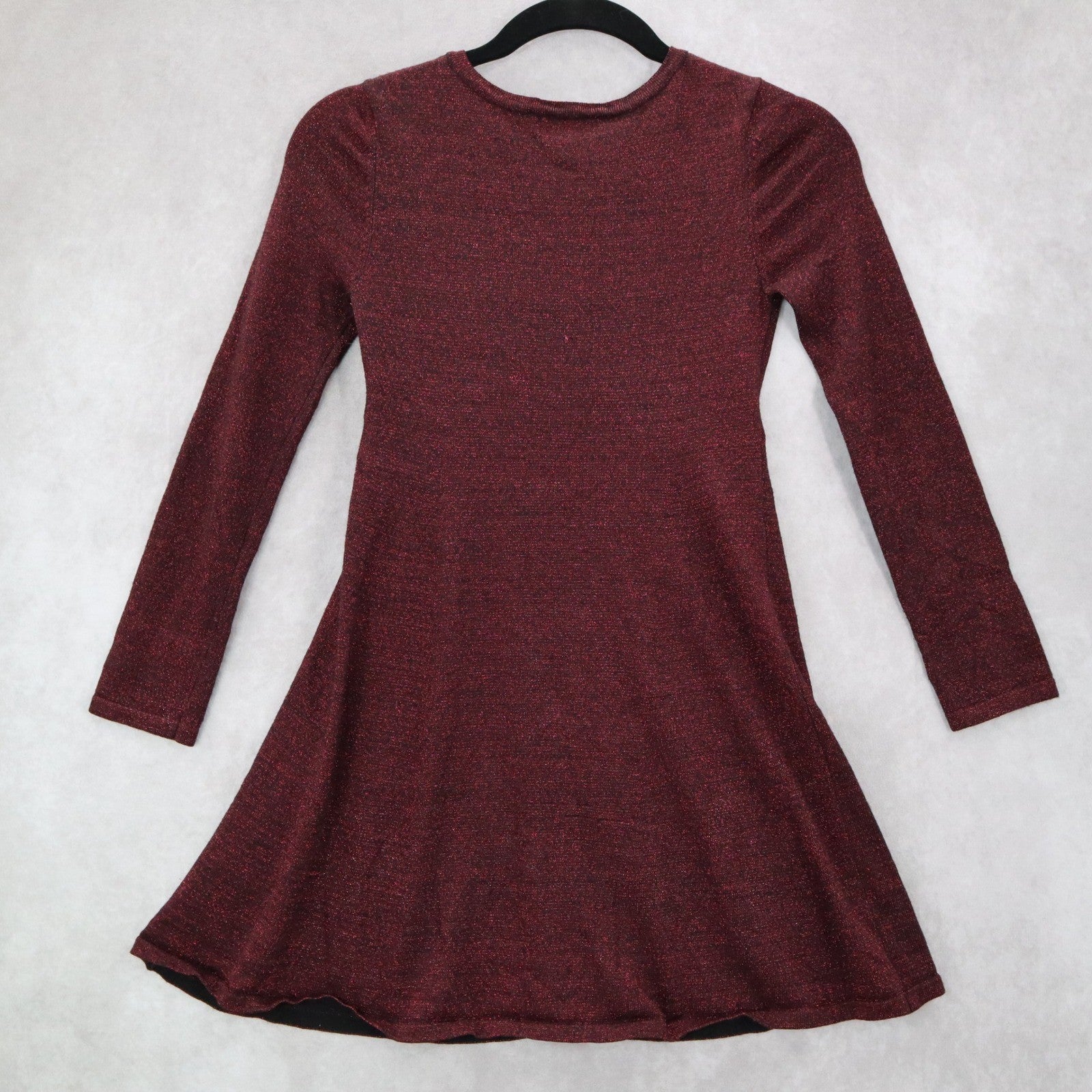 GB Girls Red Glitter Long Sleeve Fit Flare Whimsy Fairy Party Dress Medium