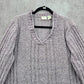 Erika Purple Chunky Oversized Ribbed Pullover Soft Y2K Chenille Sweater Plus 2X