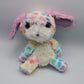 Colorful Bunny Plush Toy Stuffed Animal Soft Rainbow Pastel Sparkle Ears 9"