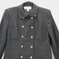 Jones New York Black Double Breasted 100% Worsted Wool USA Coat Jacket Blazer 6