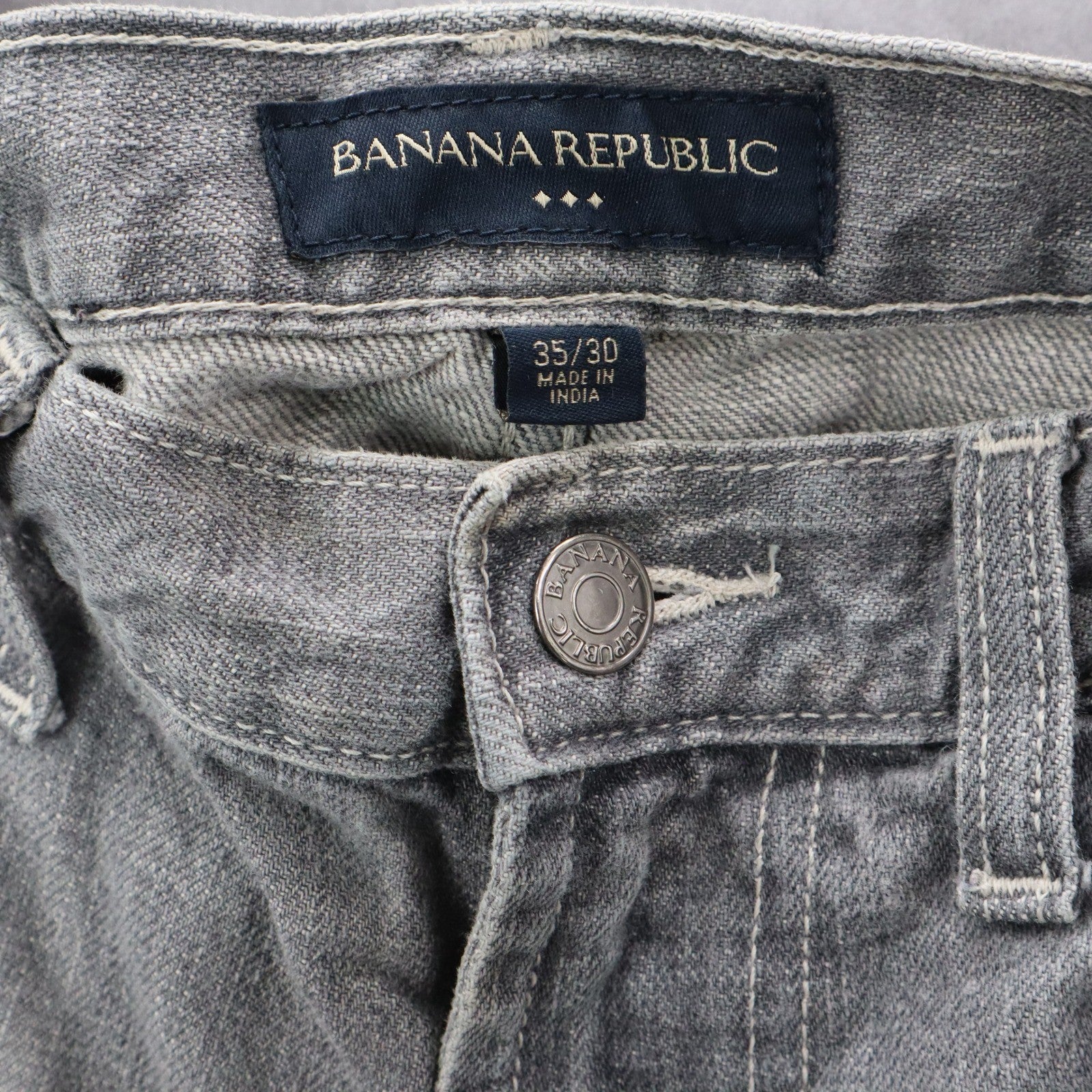 Banana Republic Gray Mens Denim Jeans Boot Cut Cotton Straight Leg 35/30