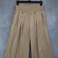 Beige Wide Leg Pants Smocked Waist Boho Palazzo Casual Trousers Pull On Medium