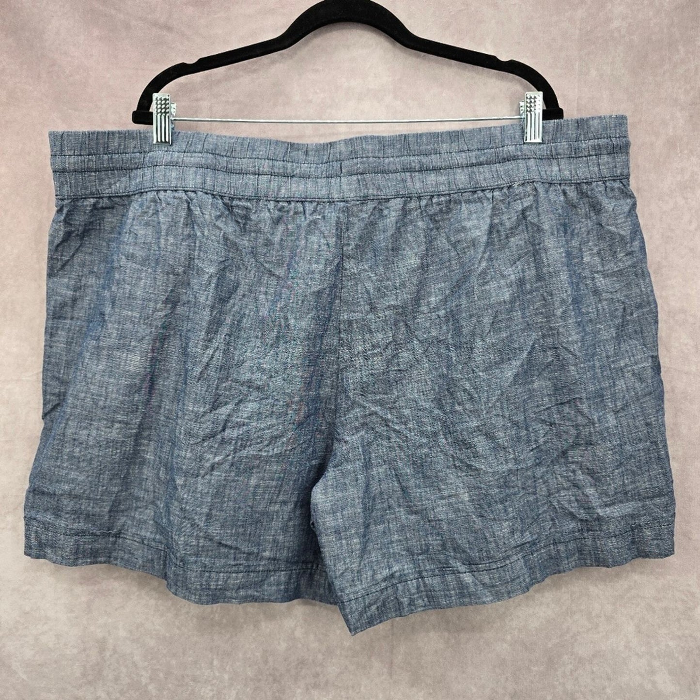 BCG Plus Lifestyle Cuff Chambray Medieval Blue Shorts Size 3X NWT