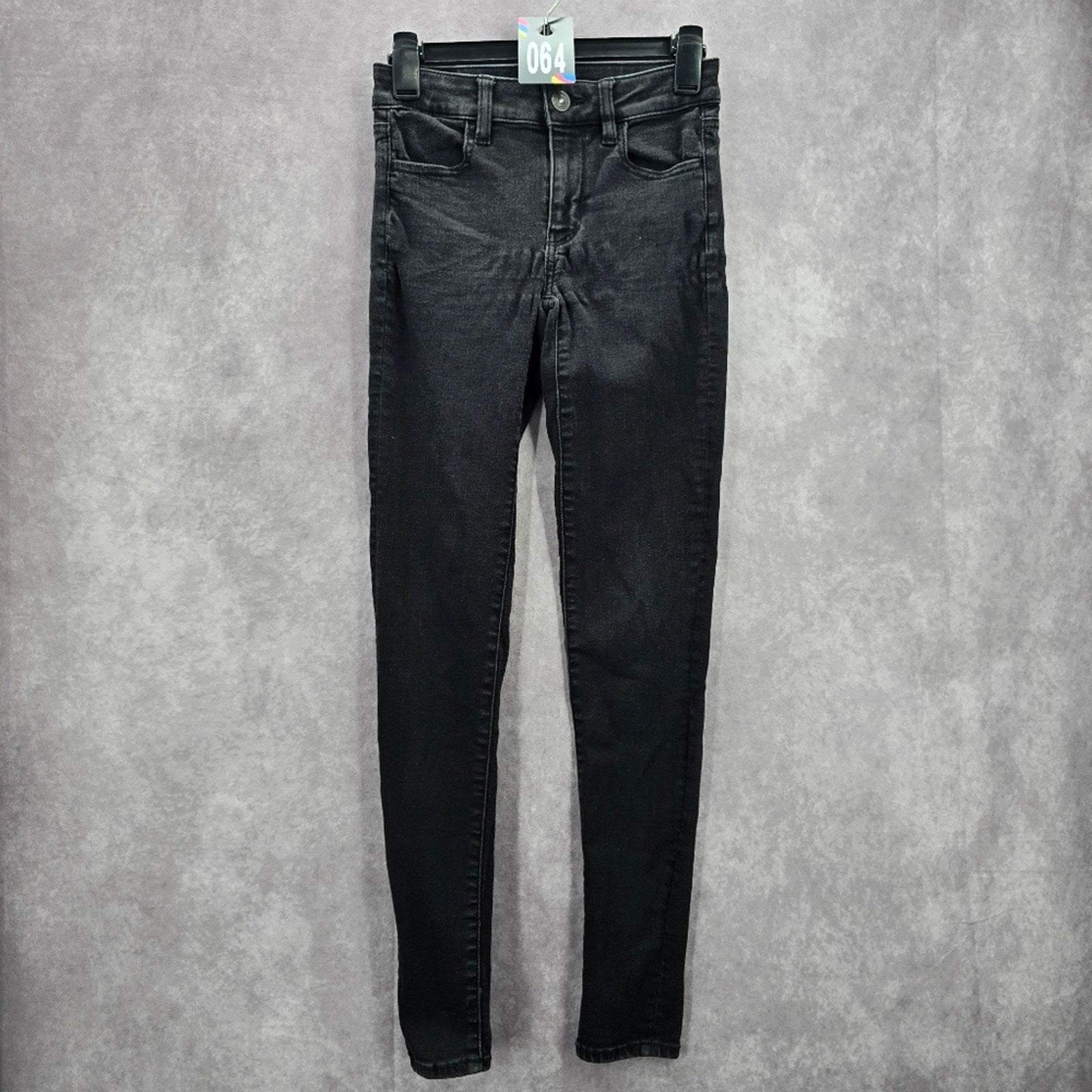 American Eagle Black Skinny Stretch Denim Jeans 0R Juniors Girls
