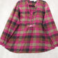 Blair Purple Flannel Plaid Floral Embroidered Western Boho Cotton Indie Large