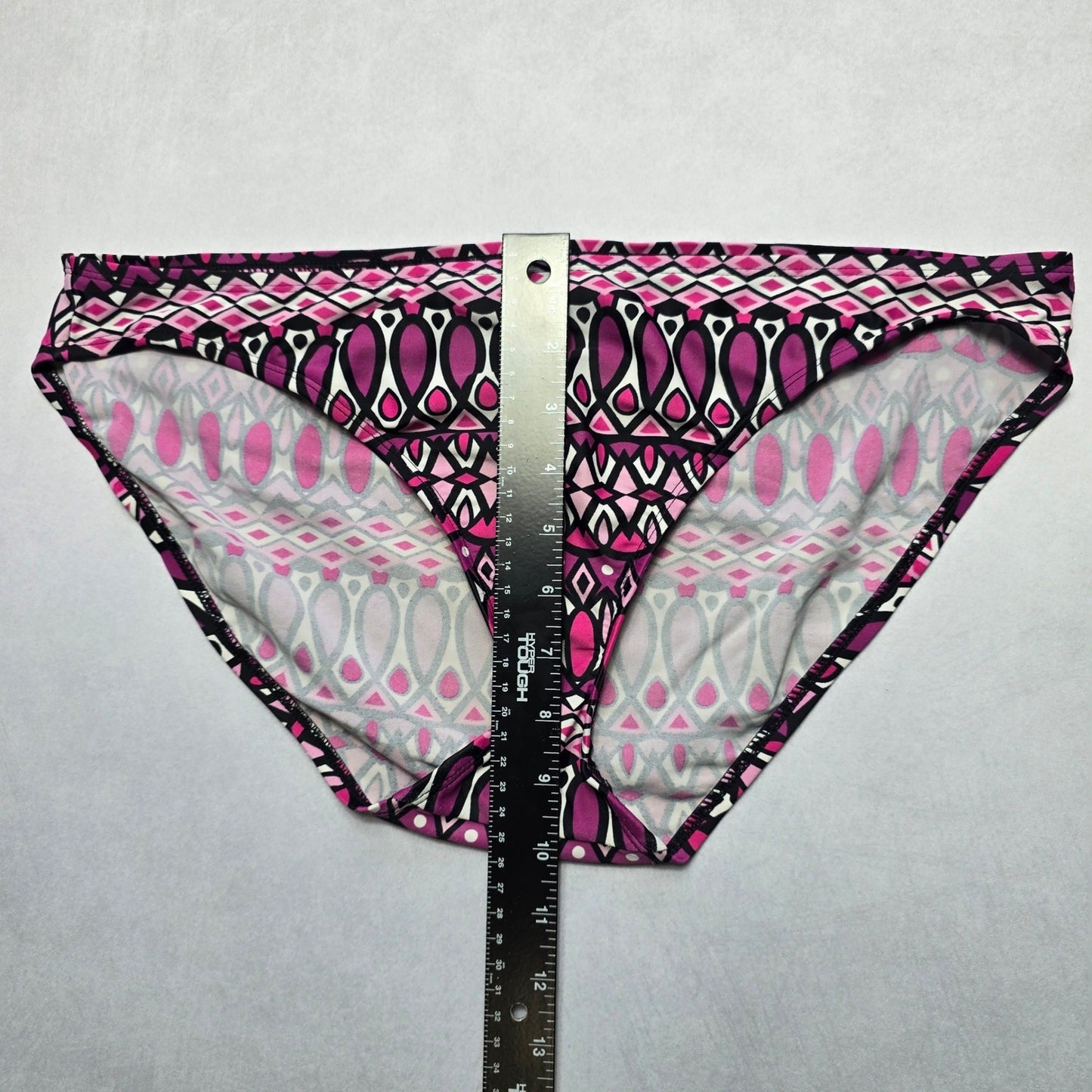 Purple Geometric Swim Beach Cheeky Hipster Flirty Boho Bikini Bottom L Large