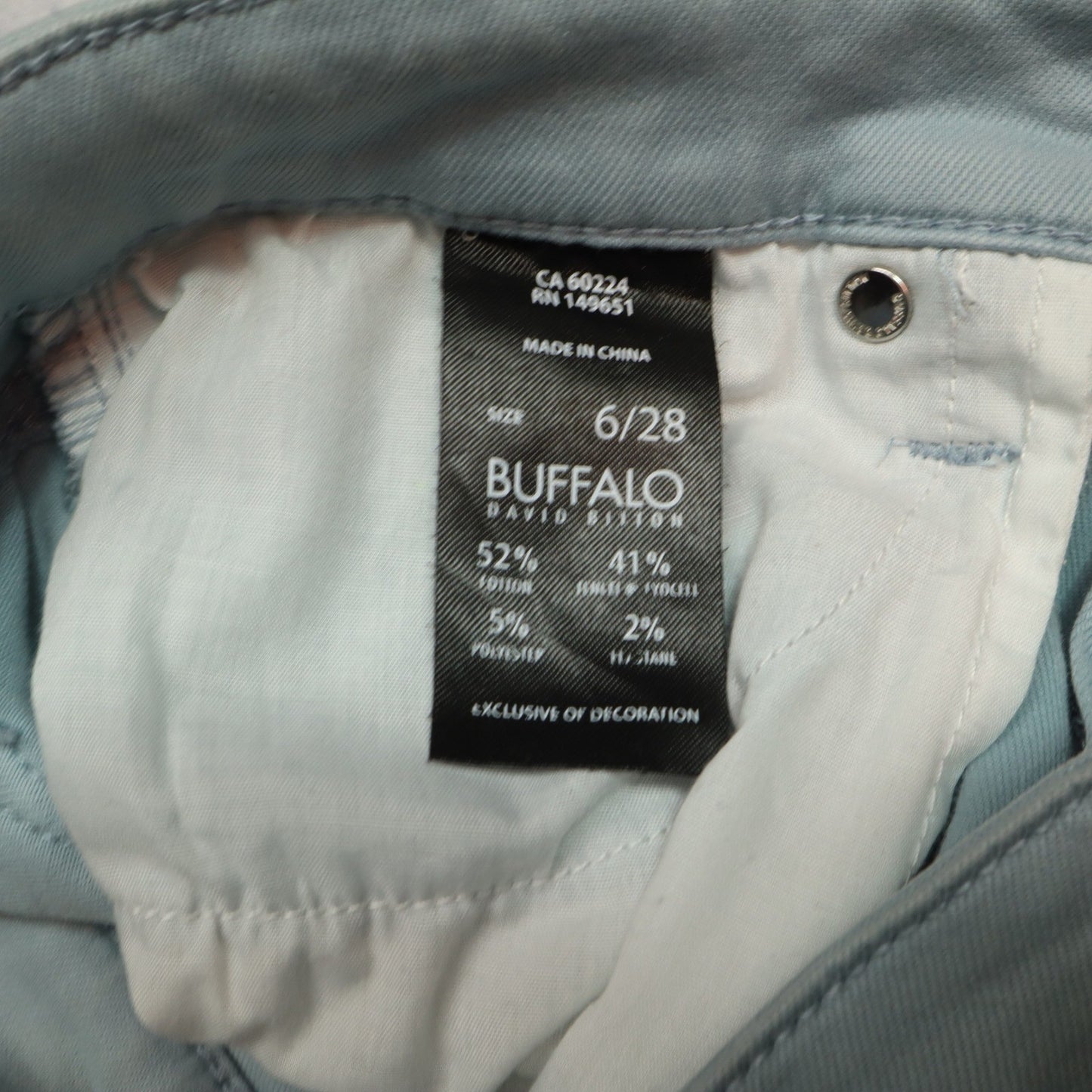 Buffalo David Bitton Blue Havana High Rise Soft Stretch Beach Ankle Pants 6/28