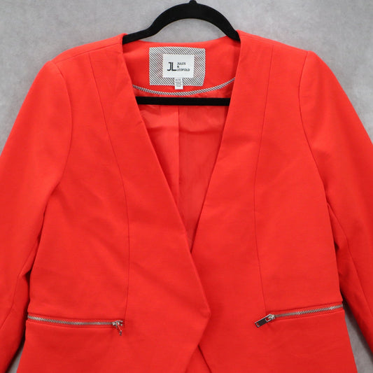 Jules & Leopold Orange Zipper Business Casual Formal Blazer Coat Jacket M Medium