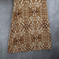 Bucket List Brown Wide Geometric Leg Boho Pull On Straight Trousers Pant S Small