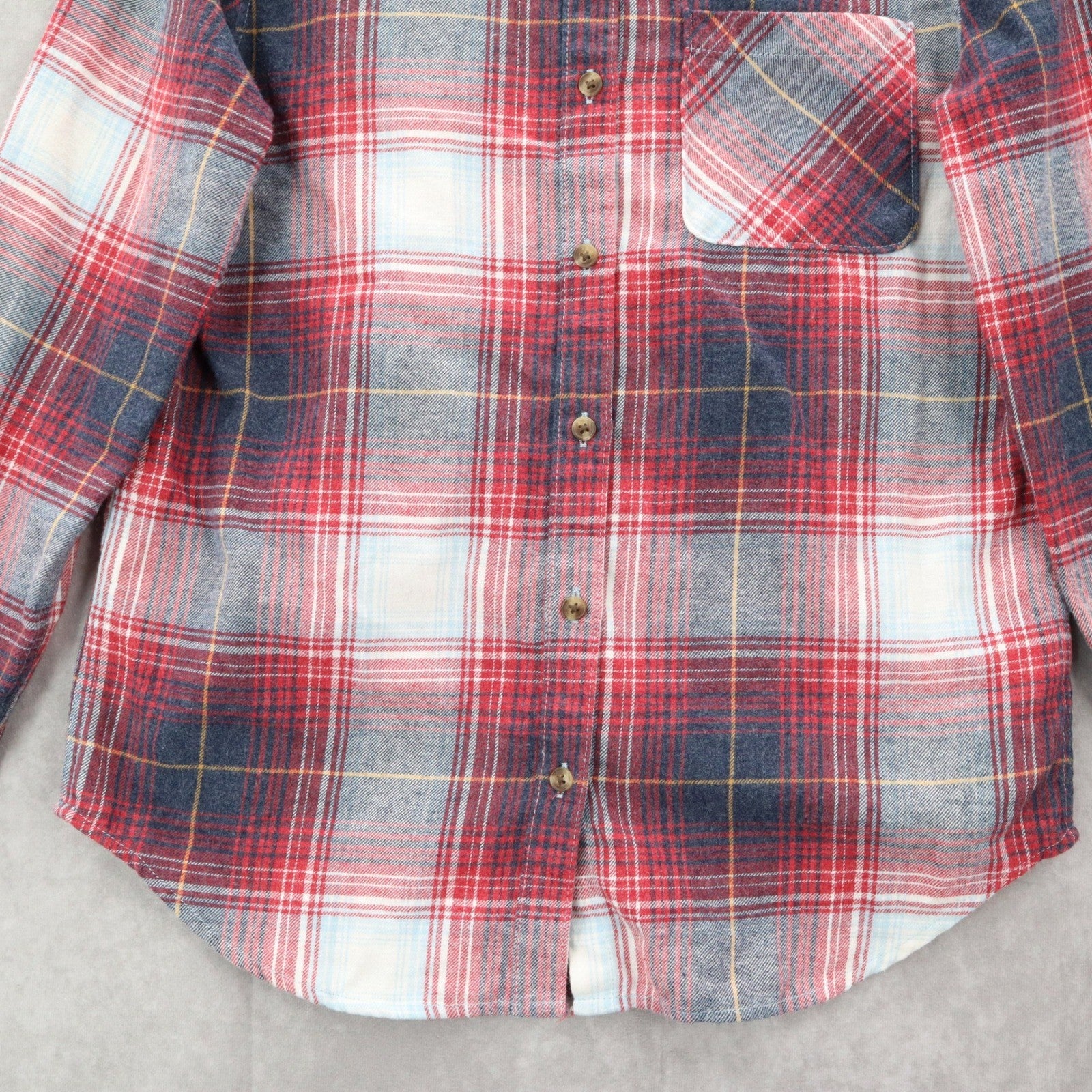 Aeropostale Red Flannel Plaid Long Sleeve Button Up Western Boyfriend Fit Small