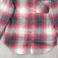 Aeropostale Red Flannel Plaid Long Sleeve Button Up Western Boyfriend Fit Small