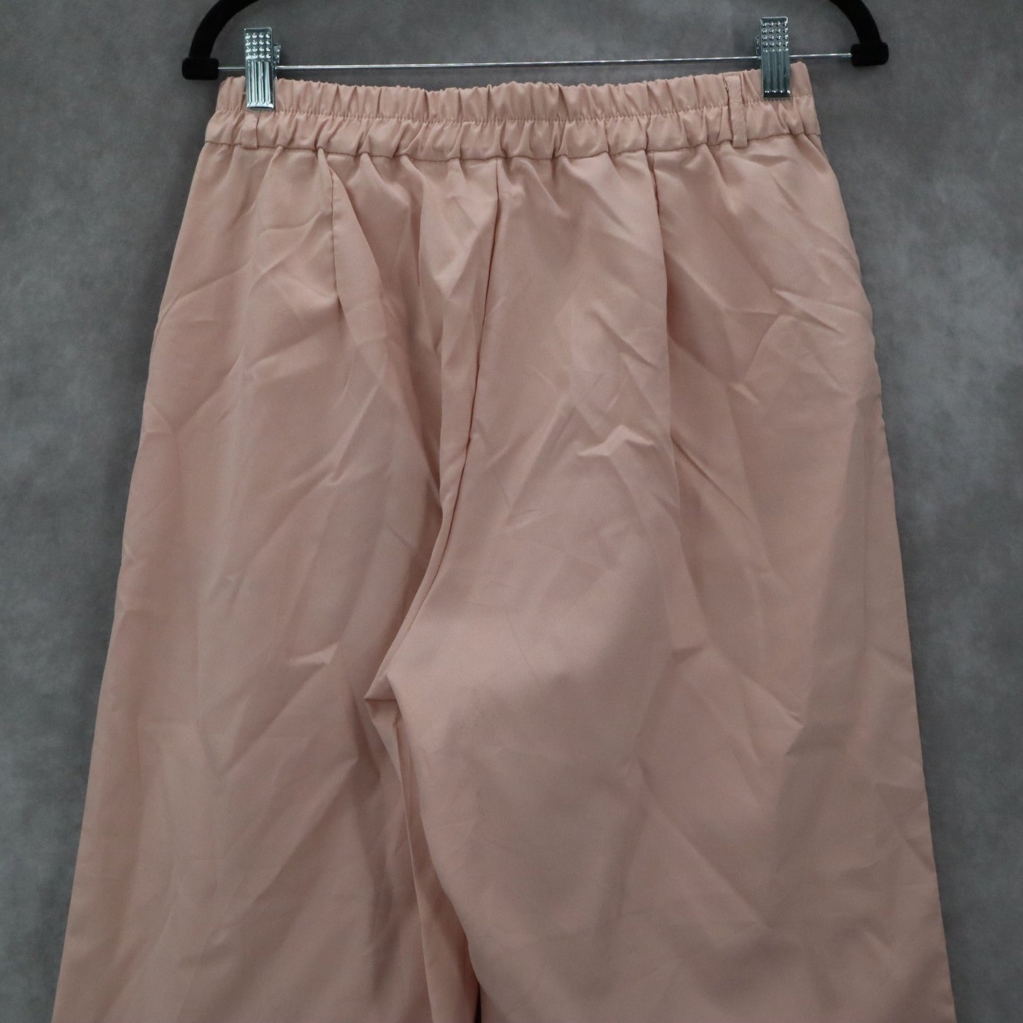 Pink Pleated Wide Leg Boho Preppy Straight Business Casual Trousers Pant L Large