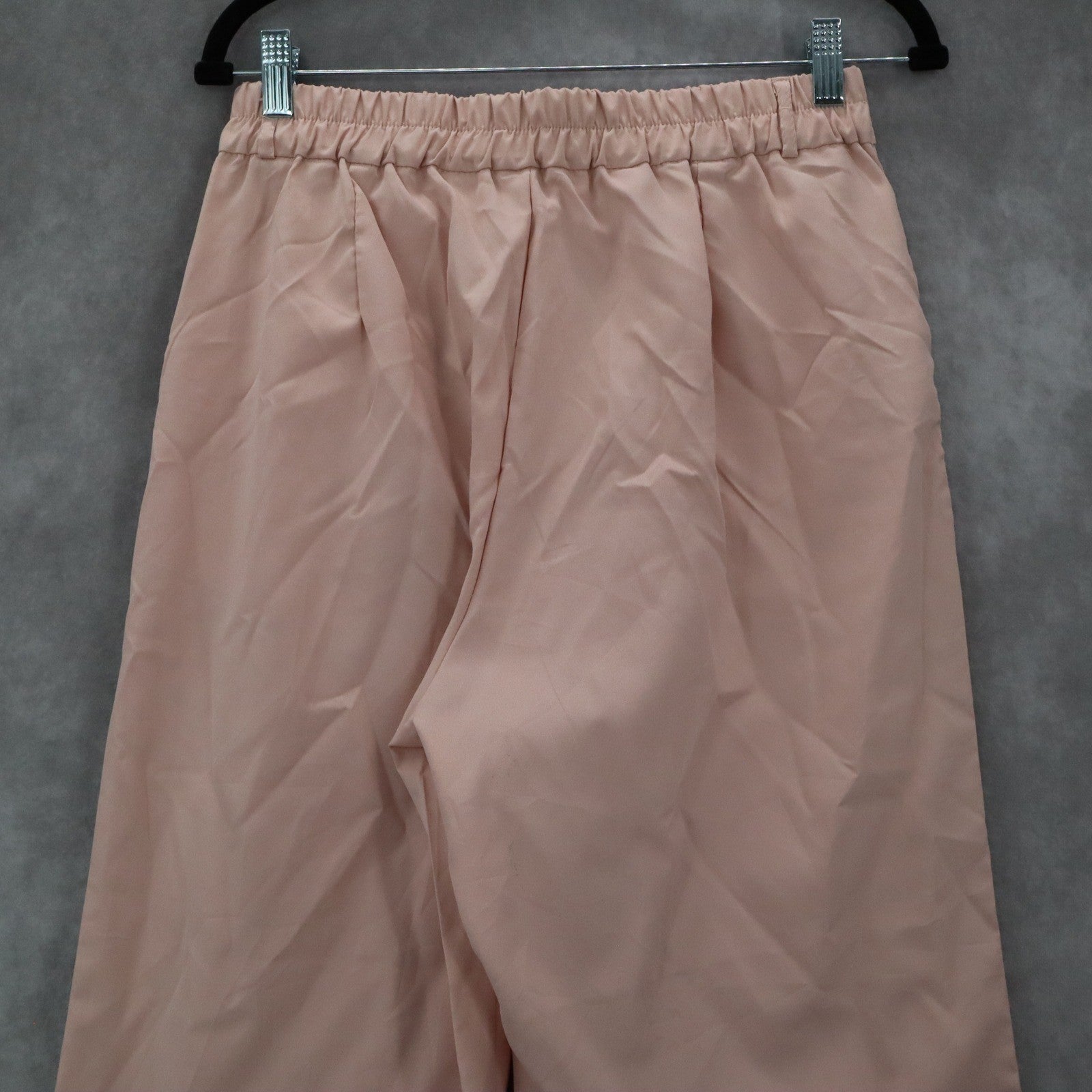Pink Pleated Wide Leg Boho Preppy Straight Business Casual Trousers Pant L Large