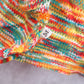 Orange Knit Multicolor Open Back Crop Tie Boho Stretch Y2K VTG Top M Medium