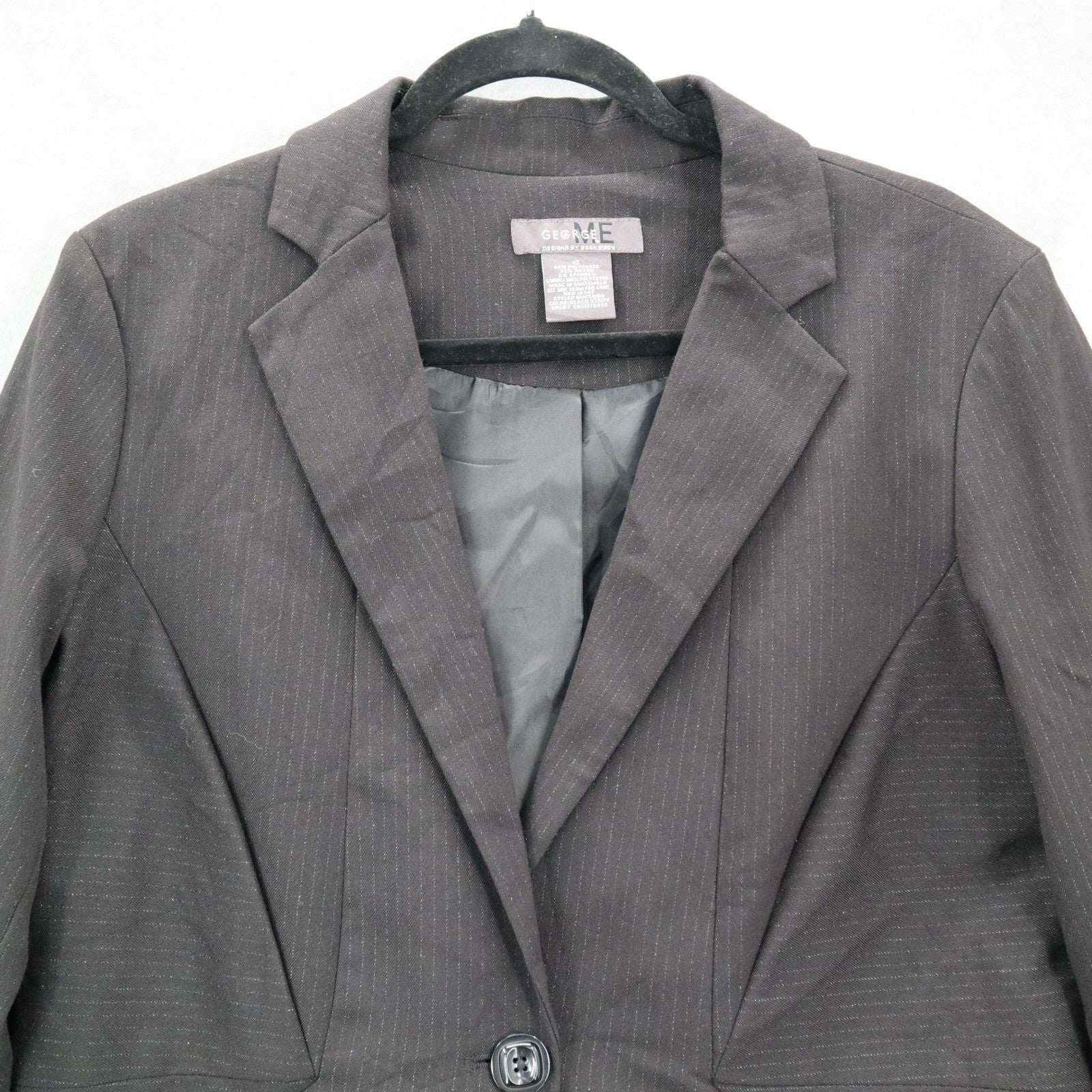 Mark Eisen George Black Blazers Jackets Coats Business Notched Stripes Large 12
