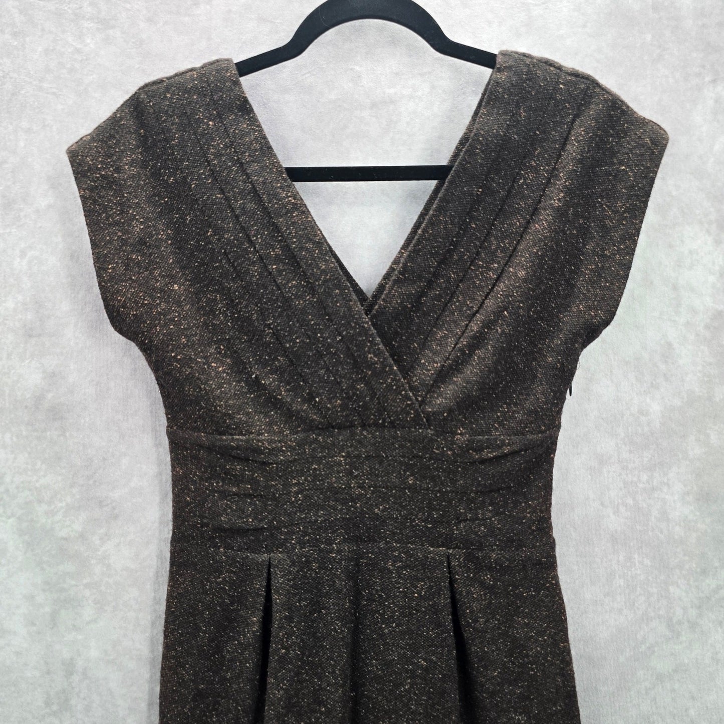 Banana Republic Brown Speckle Wool Silk Knee Length Dress 4 Small