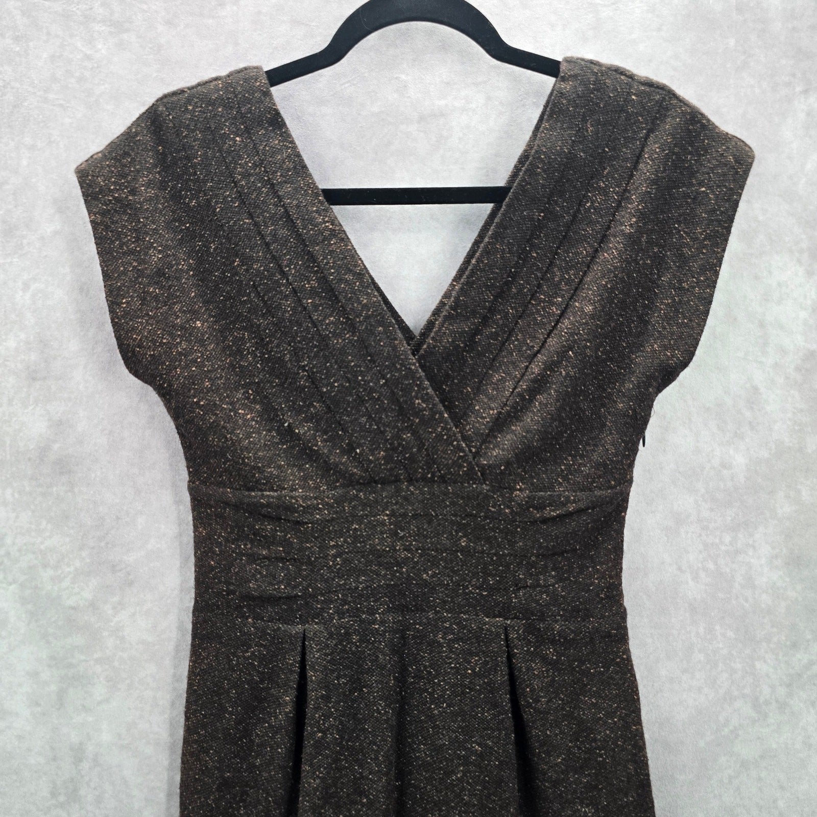 Banana Republic Brown Speckle Wool Silk Knee Length Dress 4 Small