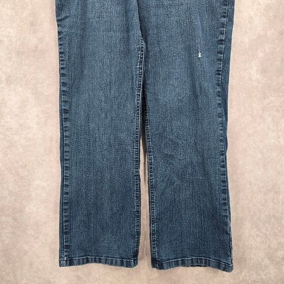Westbound Straight Pull On Stretch Medium Blue Denim Pants Jeans 12 Short
