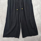 Black Wide Split Flowy Straight Beach Vacation Lounge 90s Pullon Boho Pants XS