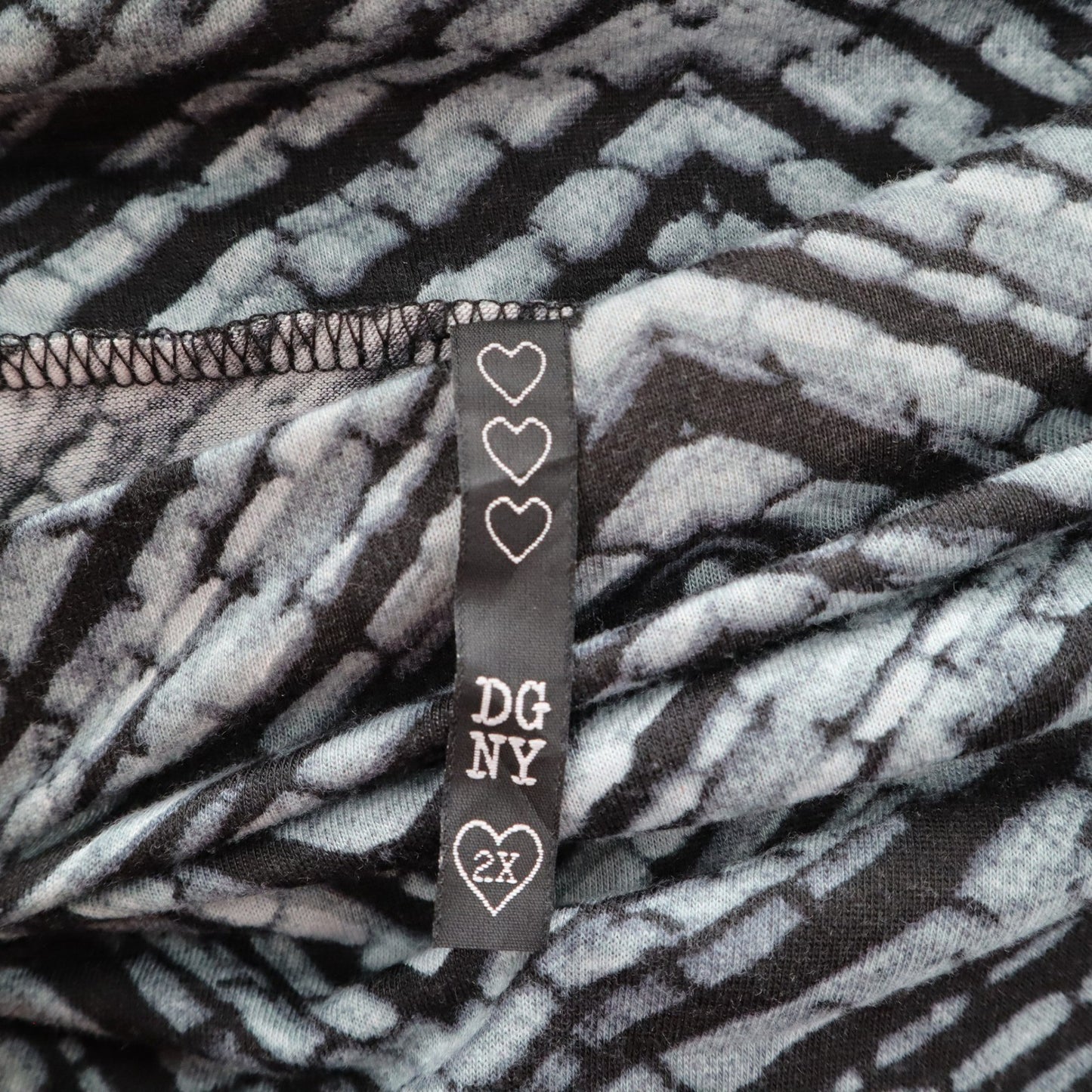 DGNY Gray Chevron Split Long Maxi Boho Stretch Fun Flirty Beach Skirt Plus 2X