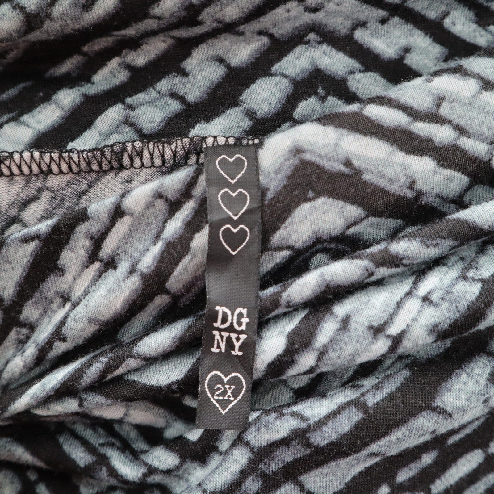 DGNY Gray Chevron Split Long Maxi Boho Stretch Fun Flirty Beach Skirt Plus 2X
