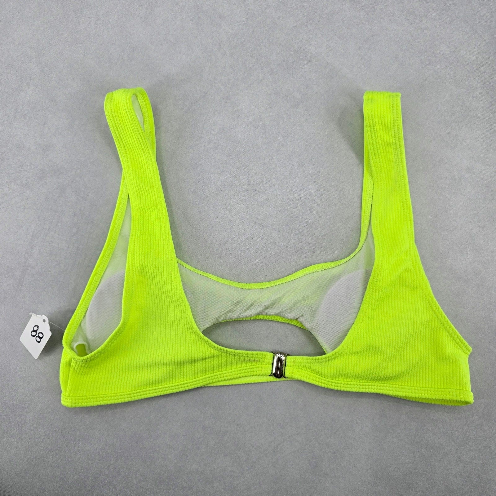 Green Padded Ribbed Fun Beach Swim Sports Bra Beach Bikini Top XL Extra Large