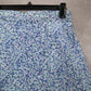 Blue Floral Mini Short Flare Pull On Cotton Tenniscore Boho Skirt S Small