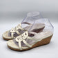 Cole Haan White Heels open Toe Slide Cork Leather Sandals Size 7.5B