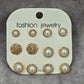 Gold Pearl Stud Floral Fashion Jewelry Earrings NWT JB2-70