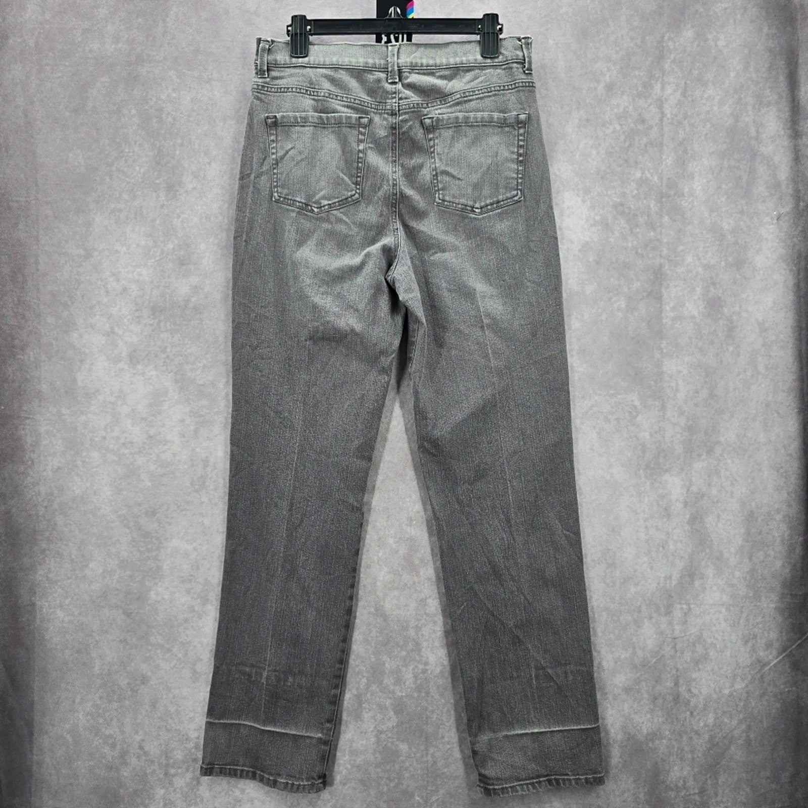 Gloria Vanderbilt Gray Amanda Straight Leg Denim Pants Jeans 12