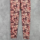 Aerie Chill Play Move Red Pink Floral Offline Ankle Leggings Pants Skinny Small