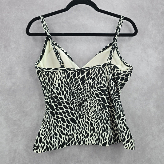 St John's Bay Black Floral Tank Top Padded Tankini Swimwear 12 Large