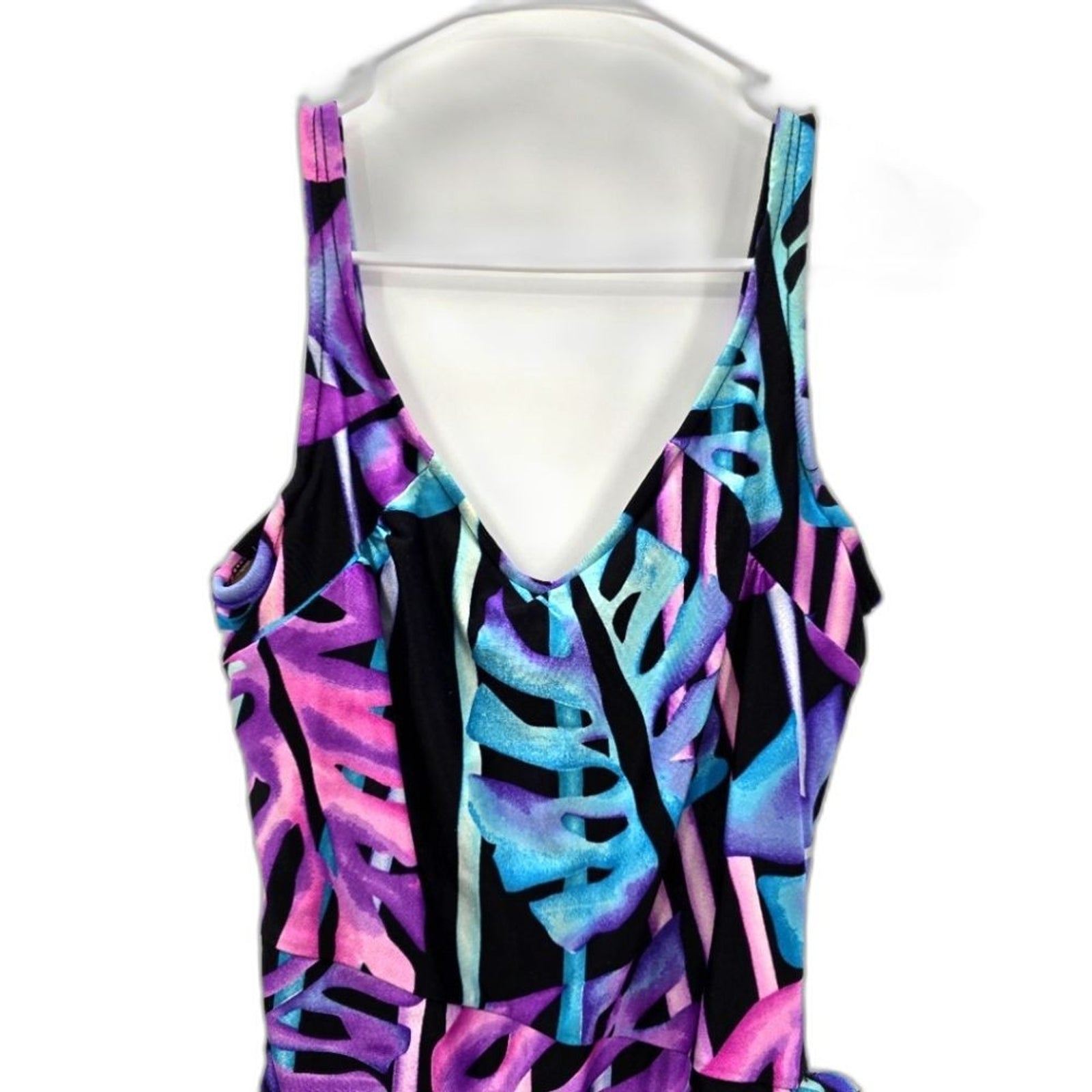 Slimsuit Purple Tropical One Piece Bathing Suit Swimwear Swimsuit Medium Size 10