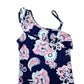 Old Navy Blue Floral Ruffle One Piece Bathing Suit Swimsuits Swimwear Size 13/14
