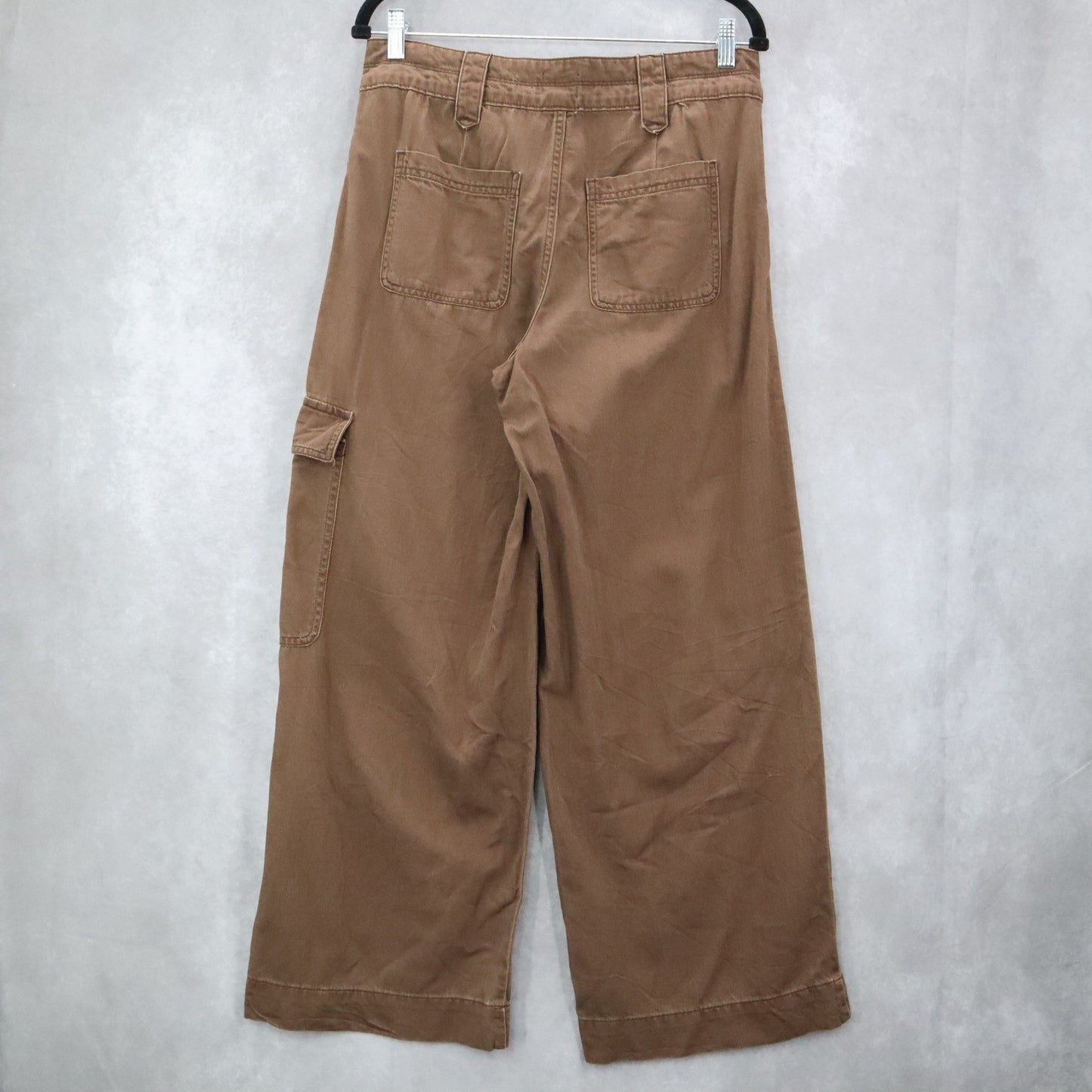 Time and Tru Brown Wide Leg Cargo Pants Utility Pocket Y2K Streetwear Small 6