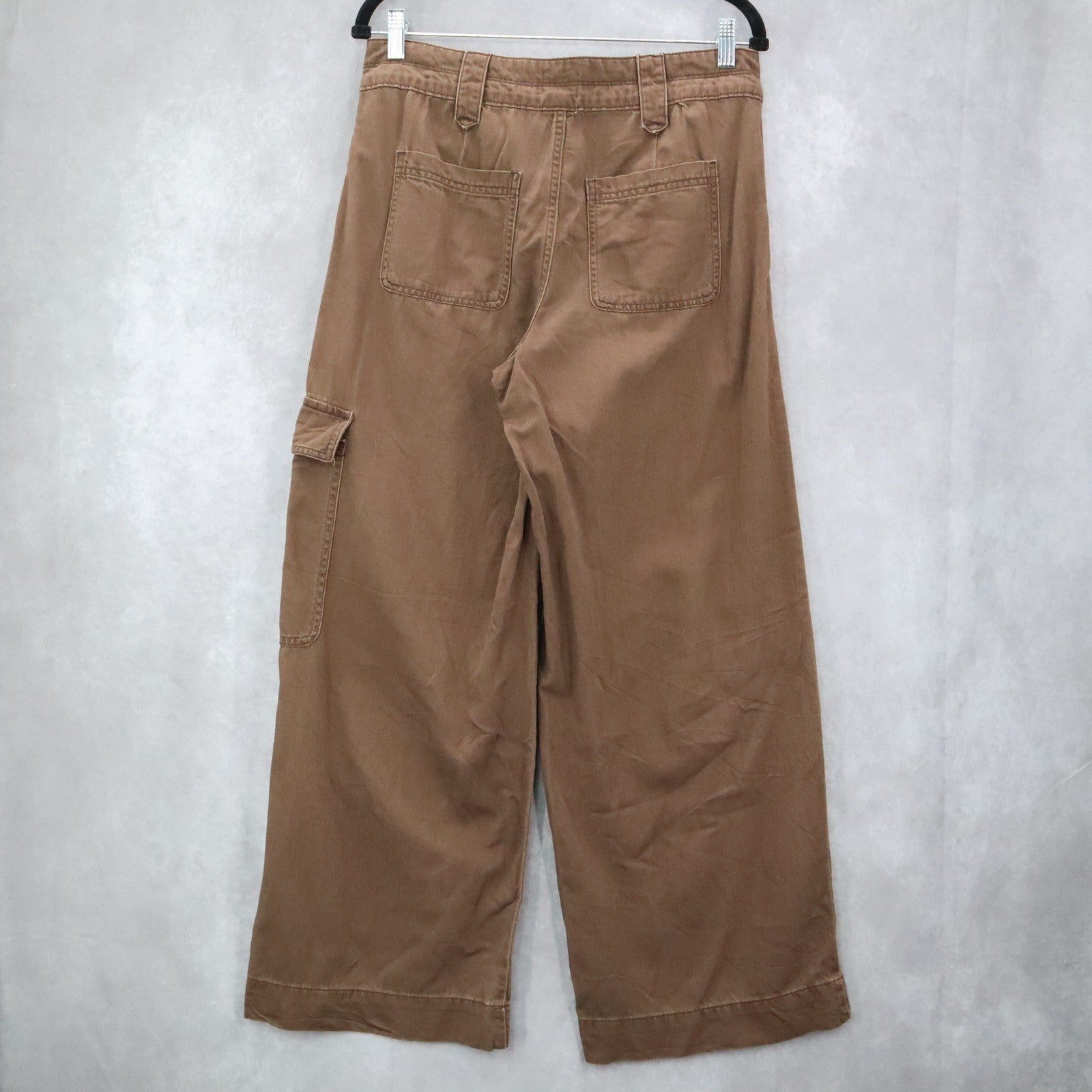 Time and Tru Brown Wide Leg Cargo Pants Utility Pocket Y2K Streetwear Small 6