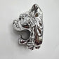 Silver Metallic Lion Head Wall Art Aluminum Mount Plaque Hanging Home Decor