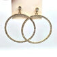 Gold Rhinestone Circle Dangle Long Stud Earrings Large Boho Fashion Jewelry E16