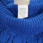 Fiorlini International Blue Sleeveless Knit Top Scallop Hem Lace Vintage 22/24