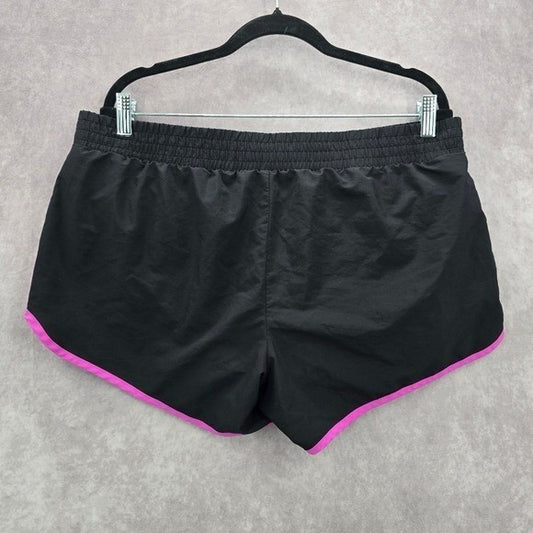 Old Navy Active Black Purple Shorts Pull On Athletic Running Shorts L Large