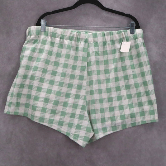 Jolie & Joy Green Plaid Skorts Preppy Mini Shorts Skirt Pull On Pants Plus 2X